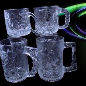 McDonald’s 1995 Batman Forever Glass Mug Set of 4 |Batman Robin Riddler Two-Face